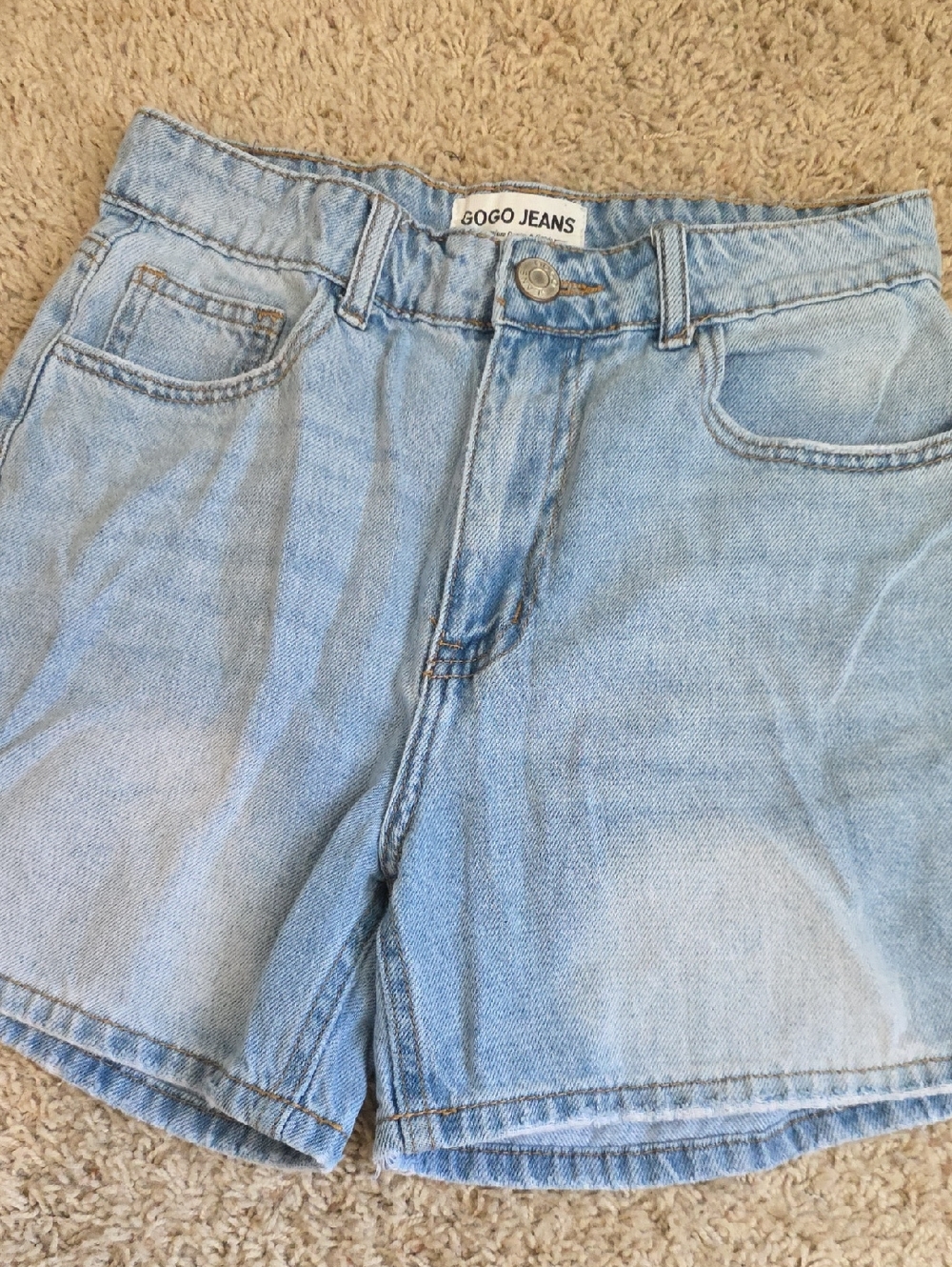 GOGO Light Blue Denim Jean Shorts Size 7 100% Cotton